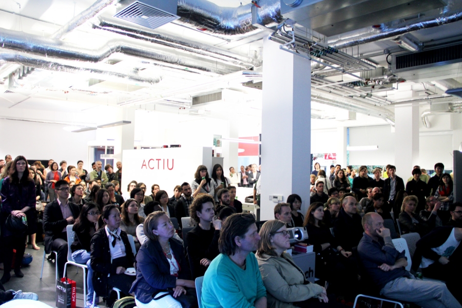 Organic architecture, features in the Actiu showroom during the Clerkenwell design week