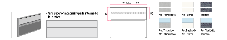 Divisorias de sobremesa de 57 cm de altura - Panel doble